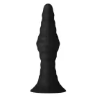 FORTO Vibrating Ribbed Plug Small – anal plug – silicone – black – remote control — Photo 4