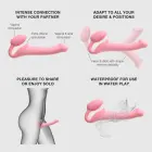 Pusiau realistiškas lankstomas strap-on dildo – rožinis – M — Nuotrauka 4