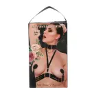 Halter Harness ķermeņa siksna ar O-gredzena apkakli – melna — Foto 5