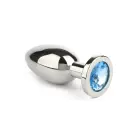Jeweled Butt Plug – L – Blue — Photo 1