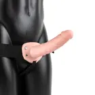 Vibruojantis tuščiaviduris strap-on vibratorius be sėklidžių – 20.5 cm (8″) – kūno spalvos — Nuotrauka 2