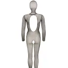 Tīkliņa catsuit ar masku un atvērtu starpkāju – melns – S/L Foto 7