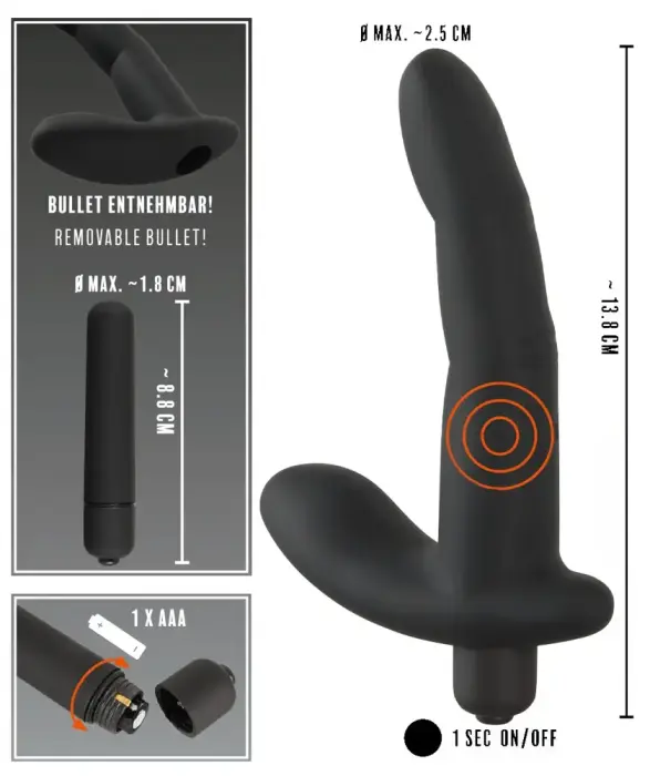 Rebel Naughty Finger prostate vibraator – 13.8 cm – Roosa Photo