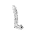 Caurspīdīgs rievots stikla dildo – 17 cm (6.7″) — Foto 1