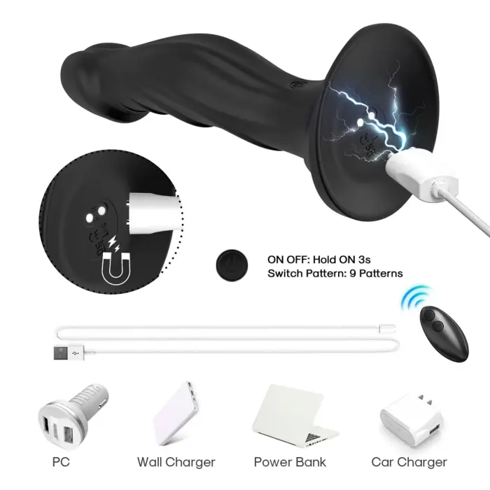 Optimus Black dildo – 18.5 cm – Melns Foto 2