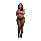 Shimmering Cut-Out Tights with Glitter – Plus Size – Black/Gold — Photo 4