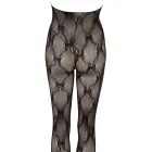 Mežģīņu catsuit ar atvērtu krūšu daļu – melns – S/L Foto 6