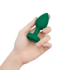 b-Vibe vibrējošs anālais spraudnis ar dārgakmeni M/L – 10.5 cm – Zaļš — Foto 3