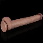 LoveToy – двухслойный гнущийся силиконовый дилдо XXL – реалистичный фаллоимитатор на присоске – телесный – 36,8 см (14,5'') — Фото 12