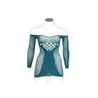 Garām piedurknēm tīkliņa mini kleita – Queen Size Foto 11