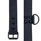 Bondage Fetish Black Matt Collar With Leash – kaklasiksna ar pavadu – mākslīgā āda – melns — Foto 3