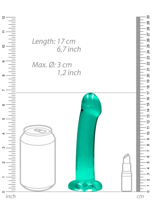Nereālistisks dildo ar piesūcekni – 17 cm (6.7″) – Caurspīdīgs Foto 6
