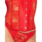 Cottelli LINGERIE korsetes komplekts ar atvērtām krūšu daļām – sarkans – XL — Foto 4