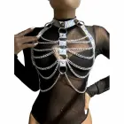 Subblime 953737 Chest Harness Silver with Rings and Chains, One Size — Photo 1