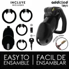 Addicted Toys Locked Midnight Cell L izmēra anatomisks šķīstības būris – melns – 107 mm — Foto 4