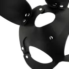 Coquette Chic Desire Vegan Leather Mask with Bunny Ears – Black — Photo 4