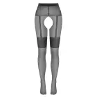 Cottelli Legware Open Crotch Tights with Lace Suspender Effect – Black – 20 DEN — Photo 7