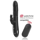 Black&Silver Kenji vibrating & rotating silicone vibrator – WatchMe compatible – 24.5 cm — Photo 1
