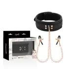 Coquette Chic Desire Vegan Leather Collar with Adjustable Chain Clips – Black — Photo 1