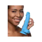 Lollicock Realistic Veined Dildo with Balls and Suction Cup – 18 cm (7.25″) – Blue — Photo 3
