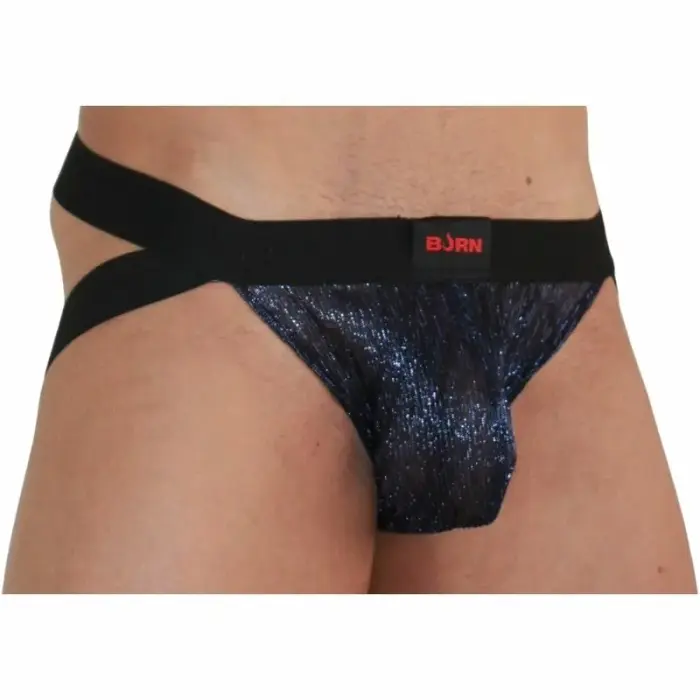 BURN 006 – jockstrap – shiny blue/black – S