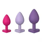 Dreamtoys Love Signal Triple Heart Set – 3 silikoninių analinių kamščių trio su širdies pagrindais – S/M/L — Nuotrauka 3