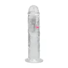 LED vibrējošs taisns vibrators – 20 cm – caurspīdīgs Foto 4