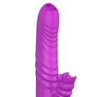 Angelia vibrators ar kustību, rotējošu mēli un pulsa viļņu stimulatoru – 20 vibrācijas – violets Foto 2