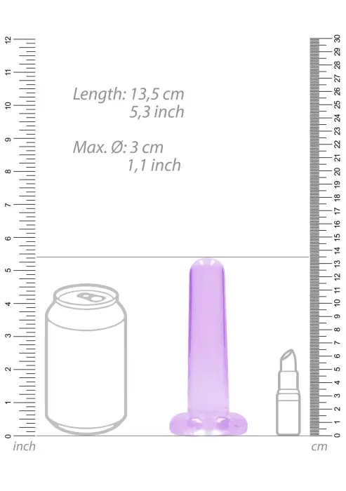 Nereālistisks dildo ar piesūcekni – 13.5 cm (5.3″) – Violets Foto 5