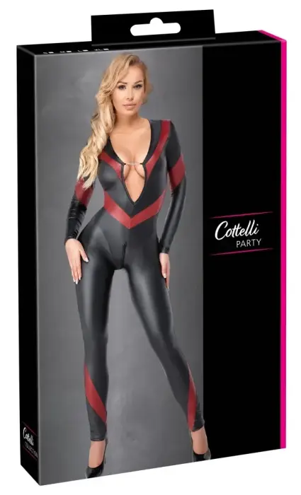 Cottelli PARTY Jumpsuit – Black/Red – M