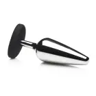 Butt Slut Metal and Silicone Butt Plug – 13 cm (5.1″) – Silver — Photo 3