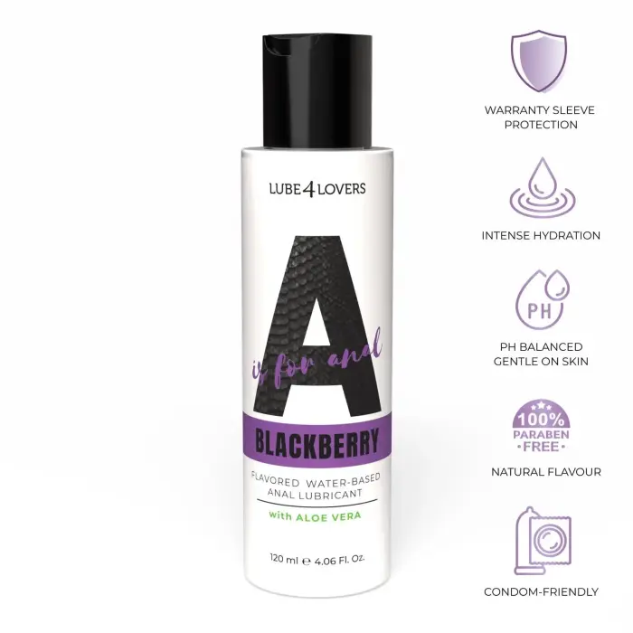 A is for Anal Blackberry aromatizēts anālais lubrikants – 120 ml Foto 2