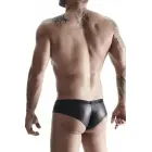 Vīriešu wet look brazīliešu biksītes ar atvērtu priekšpusi – melnas – L Foto 4