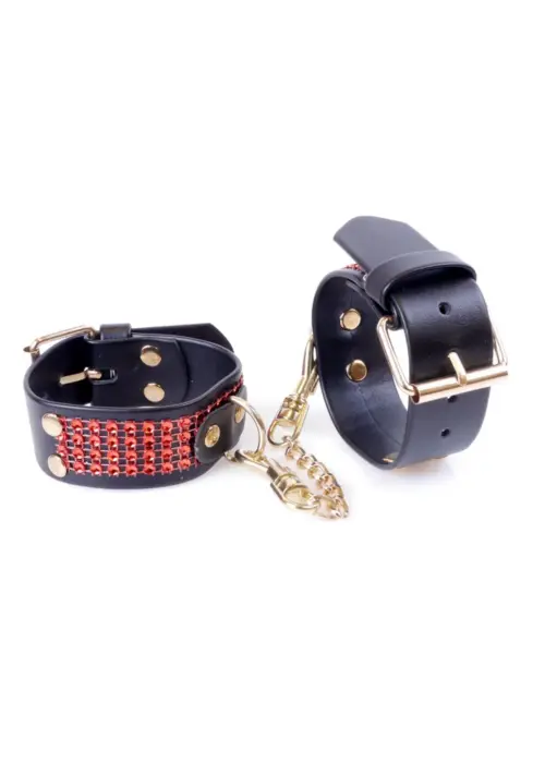 Fetish B - Series Handcuffs with cristals 3 cm Red Line Photo