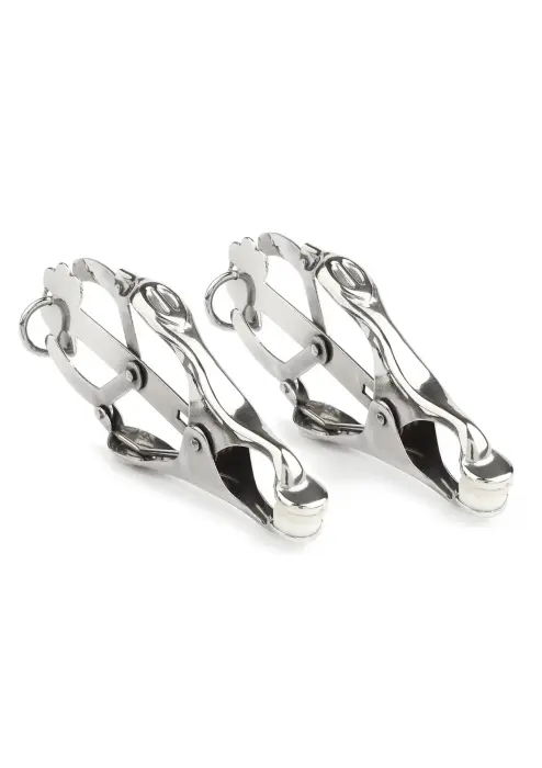 Mr. Steel Squeezer Nipple Clamps with Ring – Silver
