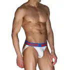 Macho MX29AZ – jockstrap with double rear straps – white/dark blue – L — Photo 2