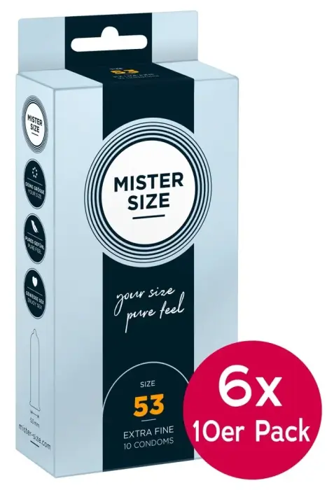 Mister Size īpaši plāni prezervatīvi – 53 mm – 60 gab.