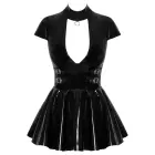 Black Level vinila minikleita ar gredzenu un regulējamām lencītēm – melna – XL — Foto 8