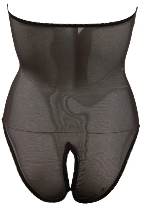 Abierta Fina mežģīņu bodijs ar kristālu ķēdītēm – melns – L Foto 10