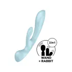 Satisfyer Triple Oh кролик-вибратор – 18 cm (7″) – синий — Фото 2