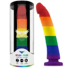 Mythology Devon Pride – liquid silicone fantasy dildo with suction cup – rainbow – L — Photo 1