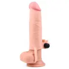 Add 2" Pleasure X Tender Vibrating Penis Sleeve – vibrating TPE penis extender sleeve – Color: Flesh — Photo 3