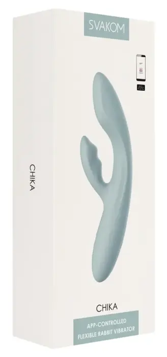SVAKOM Chika кролик-вибратор – 18.8 cm (7.4″) – бирюзовый/серый