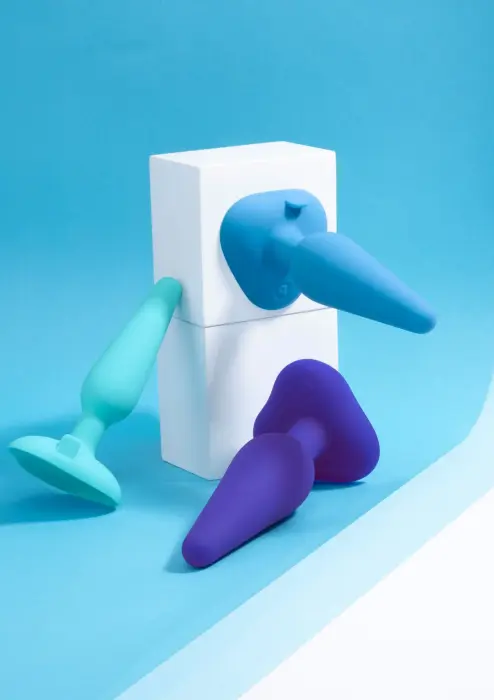 B-Vibe 3 daļu anālo spraudņu komplekts – Zils Foto 12