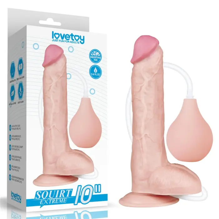 LoveToy Squirt Extreme Dildo – реалистичный дилдо – ПВХ – телесный – 25,4 см