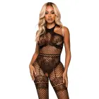 Leg Avenue võrkbodi pitsimitatsiooniga – must – One Size — Foto 1