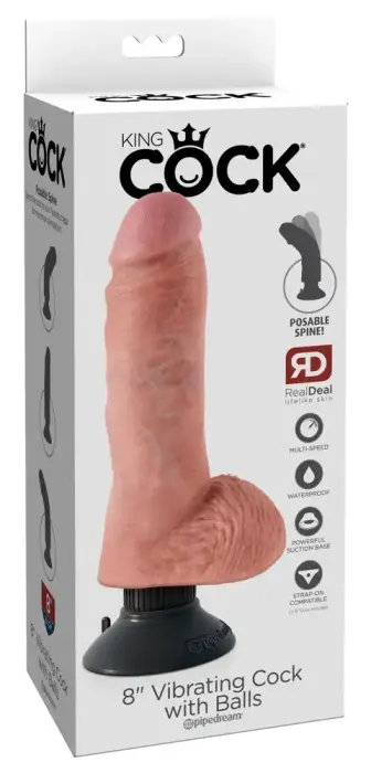 KC 8 Realistic Bendable Vibrator with Balls – 24 cm (9.4″) – Skin