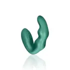 Išlenktas vibruojantis prostatos masažuoklis su nuotolinio valdymo pulteliu – 10 cm (4″) – Metalinis žalias — Nuotrauka 5