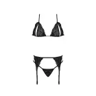 Exposed by Magic Silk Peek-a-Boo Bra, Garter and G-String Set – Black – L — Photo 4