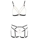 Cottelli LINGERIE Glamour bondage stila krūštura komplekts – melns – XL — Foto 6